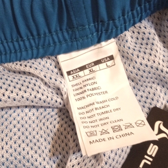 TEAL ORANGE DRAWSTRING THREE POCKETS MESH LINED SWIM TRUNKS SIZE LARGE NWT - Picture 6 of 7